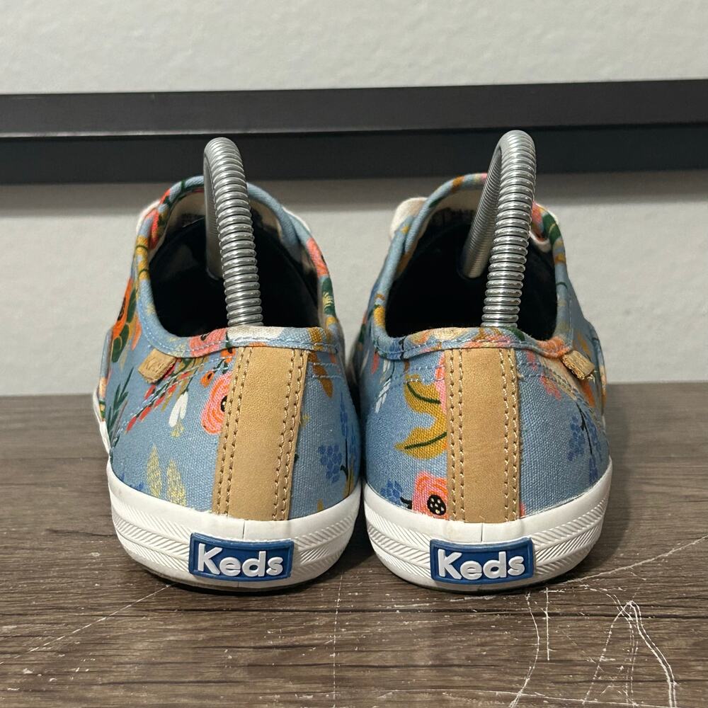Keds Champion X Rifle Paper Co Women’s Casual Comfort Shoes Size 8.5 Floral Blue - Picture 4 of 8